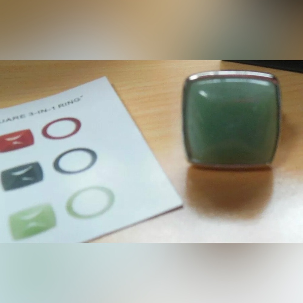 Prwnd HSN 925 Sterling Silver Interchangeable Ring Square 3-in-1  Size 8